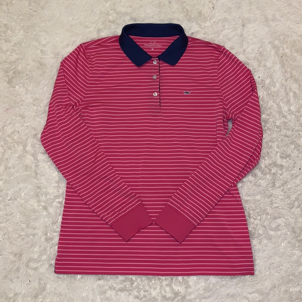 (2/$55) Vineyard Vines Dri Fit Long Sleeve Polo